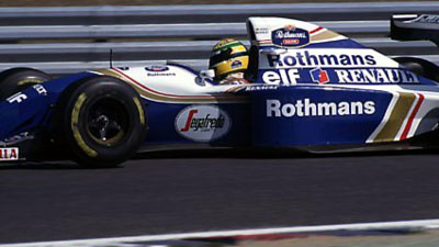 Ayrton Senna on his Williams FW16 Renault as usual qualified 1st (pic from Senna's unofficial site) 