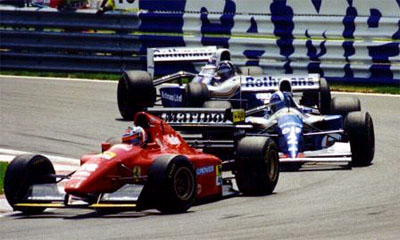 The hottest episode of the weekend - the battle for the 3rd between Berger, Coulthard and Hill...
