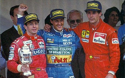 ... it seems that Schumacher was the only man who was happy with such situation (pics from Schumacher's unofficial page and F1 A.D. 1993 - 1996)