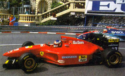 Jean Alesi overtaking Rubens Barrichello at Loews corner during qualifying session (pic from Forix)